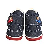MIKIHOUSE HOTBISCUITS/ミキハウスホットビスケッツ かかとにお顔 セカンドベビーシューズ 14.5cm,インディゴブルー
