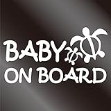 nc-smile ハワイアン BABY ON BOARD ホヌ ステッカー ホワイト