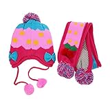 Domybest 【冬を懐に抱えて】秋冬ベビーキャップ 2点セット ニット帽子 野球帽 かわいいボウタイを飾る 写真小道具 柔らかく 快適 スポーツ 誕生日 幼稚園 防寒対策 1-3歳に適して 5色