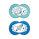 青12+ヶ月ママの夜のおしゃぶり、 (MAM UK LTD) - MAM Night Soother 12+ Months, Blue [並行輸入品]