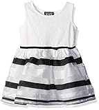The Children's Place Girls' Sleeveless Dress with Lace Stripe/White 12-18MOS [並行輸入品]