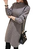 セレクティア(SELECTIA) ニット ワンピース シンプル ショート ワンピ 長袖 チュニック セーター グレー フリー マタニティ (グレー )