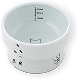 猫壱（necoichi） ハッピーダイニング 猫用 脚付ウォーターボウル レギュラー 猫柄 すべり止めシリコン付き