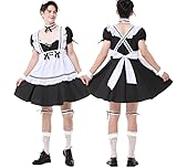 [TUTUJI] 男性用 メイド服 男の娘 大きいサイズ コスチュームハロウィン コスプレ おとこの娘 男性用 男女共用 メイド服 かわいい コスプレ 女装 制服 学園祭 イベント メイド 喫茶店 ロリータ (M)