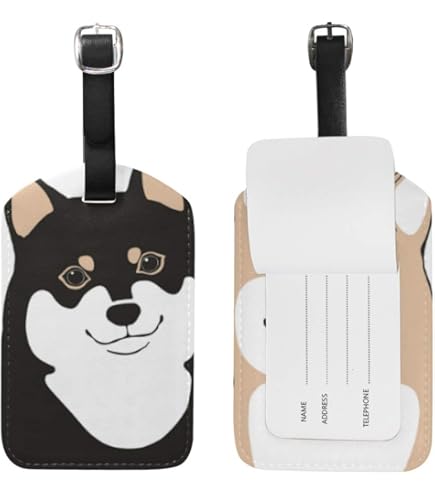 Amazon.co.jp: ネームタグ 荷物タグ 柴犬 いぬ 犬柄 ラゲッジ