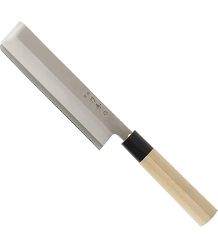 KC-923 関兼常作 青鋼 梨地口金付 黒合板柄 薄刃型 165mm