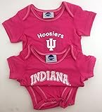 パックの2 Outerstuff公式ライセンス幼児12月Indiana Hoosiersベビー女の子ピンクワンジーロンパースクリーパー