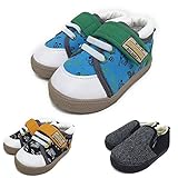 (ブラック/14cm)ベビー シューズ 男の子 プリント 総柄 ベルクロ スリッポン 男児 【ノーブランド品】
