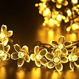 Arisen クリスマス イルミネーション 花 桜 led電池式 5.3m 50球 電飾 新年 飾り付け (電球色)