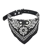 B-PING ペット 犬　首輪　ファッション　首輪ネッカチーフ　おしゃれ　かわいい　ペット用品　ワンちゃん　小型アジャスタブルペット犬猫ネックスカーフ　バンダナ (Ｓ, ブラック)
