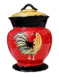 トスカーナFrenchモダンRooster、ハンドペイントキッチンCookie Jarキャニスター、85076 by ACK