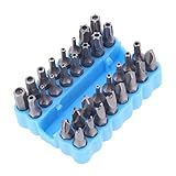 SODIAL 33pcs Torq Torx Hexスタースパナー電動スクリュードライバー　拡張ホルダビット　磁気安全防犯タンパープルーフビットセット