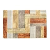 オカ(OKA)) 拭ける洗面台マット 約45cm×70cm ブラウン(ウッド)(拭くだけ PVC ビニール)