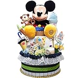 出産祝い ディズニー おむつケーキ 大きい ミッキーマウス 男の子 パンパース ５４枚 豪華です 内祝い ダイパーケーキ S