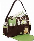 3個の緑のキリンの赤ちゃんのおむつ交換バッグ