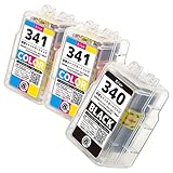 BC-340/BC-341 【 ブラック1本+カラー2本セット 合計3本 】 (キヤノン用) B/ue製 互換 詰め替えインク