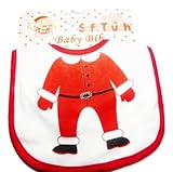2 Pack Christmas Theme Baby Bibs with Santa & Snowman by Soft Touch [並行輸入品]