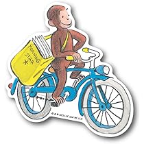 Amazon | おさるのジョージ ダイカットステッカー 絵本 玉乗り