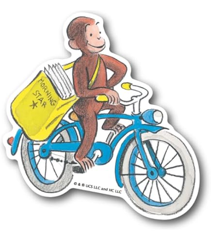 Amazon | おさるのジョージ ダイカットステッカー 絵本 ハート