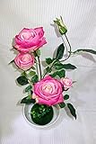 Elegant Realistic Look Artificial Flower Shabby Chic Pink Rose [並行輸入品]