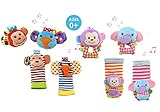 SKK Baby 8 Animal Wrist Rattle and Foot Finder Socks Set Development Toys Gift For Infant Boy Girl [