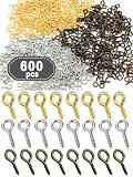 【Crystal Drop】ヒートン アクセサリーパーツ ハンドメイド 手芸 金具 DIY クリスタルドロップ 真鍮 ゴールド200個 シルバー200個 アンティーク200個 計600個 ネジ式 5x10mm