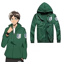 Amazon.co.jp: 進撃の巨人 コスプレ衣装 パーカー 緑 自由の翼 調査 