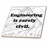 3dRose ct_149859_2 Engineering Is Rarely Civil Ceramic Tile, 6-Inch [並行輸入品]