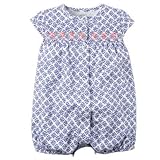 Carter's(カーターズ) スナップフロントプリントロンパース ブルー ロンパース半袖 3ヶ月【並行輸入】
