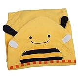 Aivtalk Cute Cartoon Animal Face Hooded Woven Terry Baby Bathrobe Towel, 90*90cm, Yellow Honeybee, 0