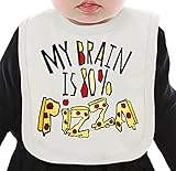 My Brain is 80% Pizza ネクタイを有する有機ビブ Medium