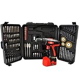 iimono117　電動ドライバー 21.6V & 92パーツ / 【 1年保証付 】電動ドリル ドライバードリル 電動工具 充電ドライバー ドライバーセット (レッド)