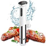 Charmax 1100W低温調理器 真空調理器 スロークッカー IPX7防水機能搭載 日本語取扱説明書とレシピ付き ホワイト