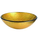 Kingston Brass EVSPFB6 Catania Glass Vessel Sink, 16-1/2-Inch, Gold by Kingston Brass