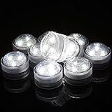 AGPtEK® 10PCS Submersible Waterproof Round Decoration Candle Lights With 3 SMD High Brightness LED, 