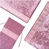 タロットクロス ベルベット タロットカード用 大判 厚手 占いマット タロットテーブルクロス 65×65cm ポーチ付き プロ仕様 高級 手品 マジック 占い 鑑定 テーブルクロス (ピンク)