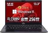 【整備済み品】 ノートパソコン LIFEBOOK U937/U938 第7世代Core i5-7300U・13.3インチ・MS&Office搭載・799g薄型超軽量・Windows11・1920*1080・外出・出張・ビジネス・ノートパソコン (1)第7世代Corei5/RAM:8GB/SSD:256GB/799g)