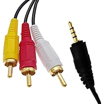 RCA変換ケーブル 3RCAオス端子 3.5mmL字型ステレオミニプラグ(4極) c069_1.jpg