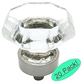 Cosmas 5268sn-cサテンニッケルキャビネットハードウェアノブwithクリアガラス – 1 – 1 / 4 "直径 20 Pack シルバー 20-5268SN-C