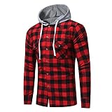 上着 Timsa メンズ カジュアル スウェット チェック柄 スウェット フード付き Tシャツ ボタンダウン ポケット付き ジャージ 秋冬春 長袖 防寒服 男の子 運動風 トップス 通勤 通学 日常用