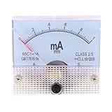 uxcell アナログ電流計　電流パネルメータ　クラス　2.5精度　DC 0?1mA 　85C1-mA