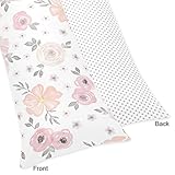 Sweet Jojo Designs Blushピンク、グレーとホワイトボディ枕ケースカバー水彩花柄コレクション(枕は含まれません