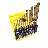 CECII 13PCS 1.5/2/2.5/3/3.2/3.5/4/4.5/4.8/5/5.5/6/6.5mm HSS Golden Silver High Speed Steel Drill Bit