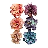 Perfk 造花　結婚式　ホーム飾り　ヨーロッパ風　牡丹花頭　春雰囲気　9センチメートル　10個　全6種選べ　人工シルク　 - 多色, 9cm