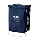 ワイエムワールド オシャレなロゴ入り 折りたたみ式 ランドリーボックス ランス 【カラー：デニム】 19-030