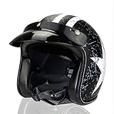 DGF ヘルメットホワイトオートバイハーレーヴィンテージヘルメットクラシックヘルメットメンズと女性電動車ヘルメットヘルメットサンスクリーン (色 : D, サイズ さいず : L l)