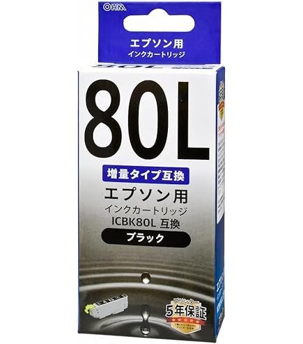 Amazon.co.jp: オーム電機 エプソン互換インク IC6CL80L互換 6色パック