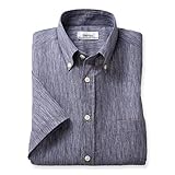 [ユナイテッド] 半袖シャツ 日本製 メンズ ボタンダウン 高島ちぢみ (M, 藍鼠)