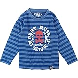 RUSK(ラスク) 天竺シャドー杢ボーダースカル長袖Tシャツ 110cm/杢ネイビー NO.P-3441-04