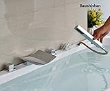 3-styles Deck Mount 5pcs Waterfall Spout Tub Faucet Chrome Finished Bathtub Mixer Taps Widespread 5 